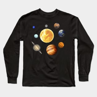 Planets Orbit Around the Sun Solar System Long Sleeve T-Shirt